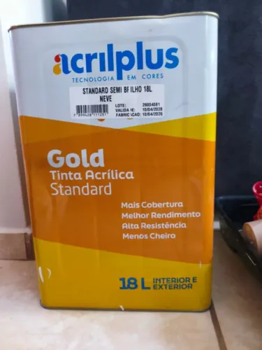 tinta Acrilplus semi brilho, branco neve 18L