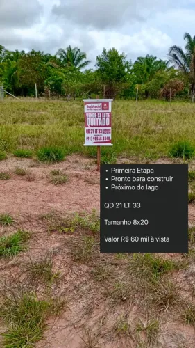 LOTE RESIDENCIAL JARDIM IMPERIAL -CAMETÁ-PA-8 FRENTE 20 FUNDO LOTE QUITADO