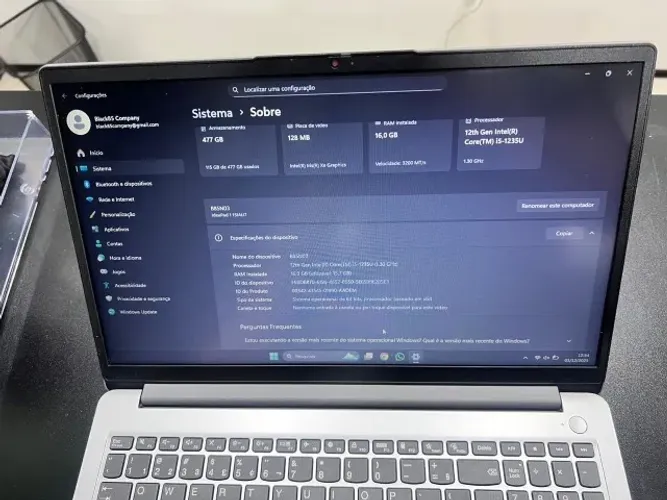 Notebook Lenovo 16g com placa de vídeo