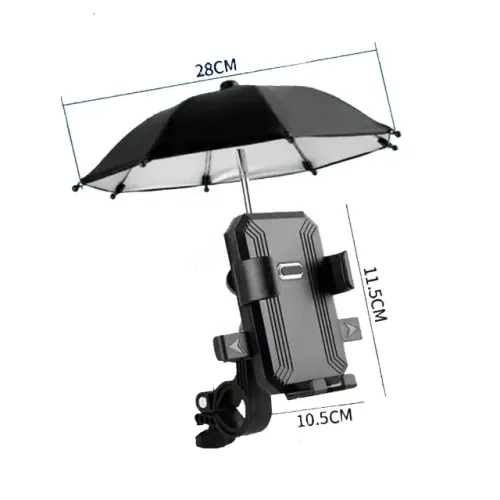 Suporte de Celular para Moto com Guarda-Chuva de Proteção