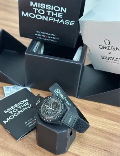 Relógio Omega x Swatch Moonphase N.F Completo 