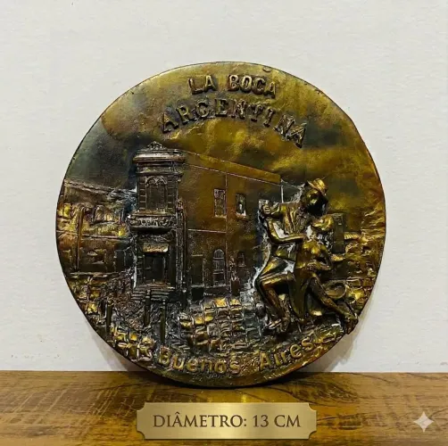 Prato Souvenir Em Relevo Buenos Aires Tango La Boca Vintage