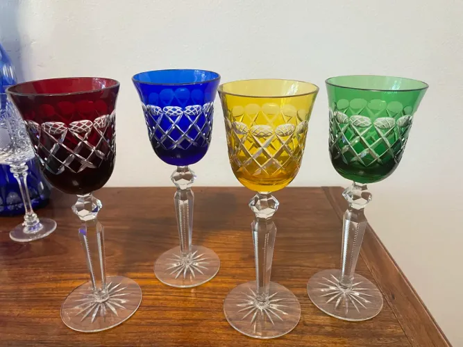 4 taças de cristal double baccarat
