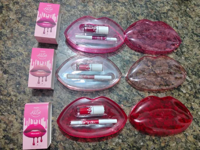 3 KIT LUX LAPIS LABIAL E LIP GLOSS MISS ROSE
