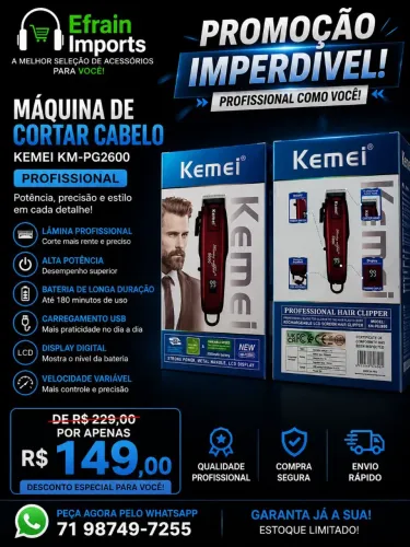 Máquina de cortar cabelo Kemei