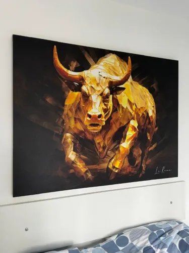 Vendo Quadro Decorativo Touro Dourado