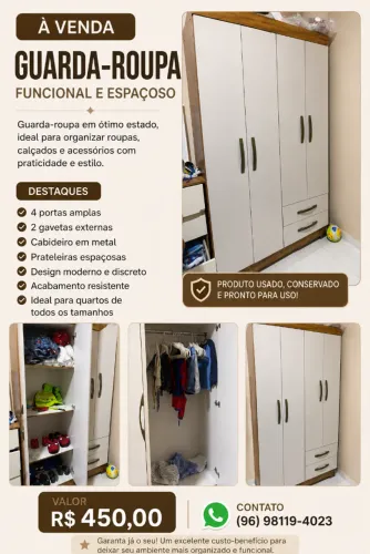 GUARDA ROUPA DE SOLTEIRO