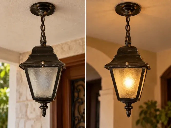 LUMINÁRIA PENDENTE COLONIAL - FERRO E VIDRO 35cm