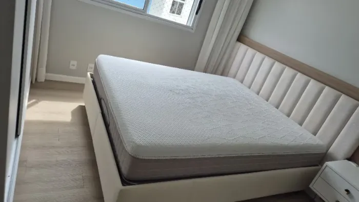 Cama Baú Queen Pilati Flat + Colchão Prime Plush Queen