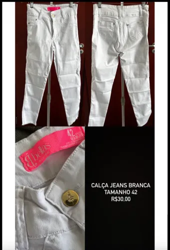 Calça jeans branca feminina 