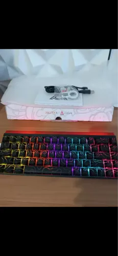 ajazz nacodex nk68 teclado mecânico terreno keycap rgb barra de luz. Novo nem usei