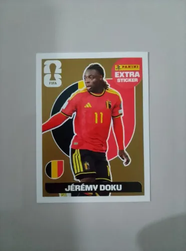 Figurinha Panini Extra Sticker Gold Jérémy Doku Copa 2026 Rara Original