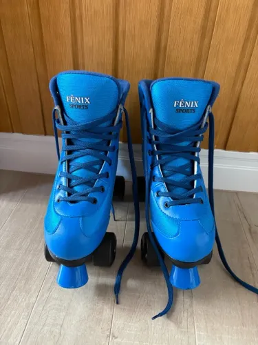 Patins Fênix Sports 4 Rodas Tam. 35-38 Ajustável Azul - Estado de Novo