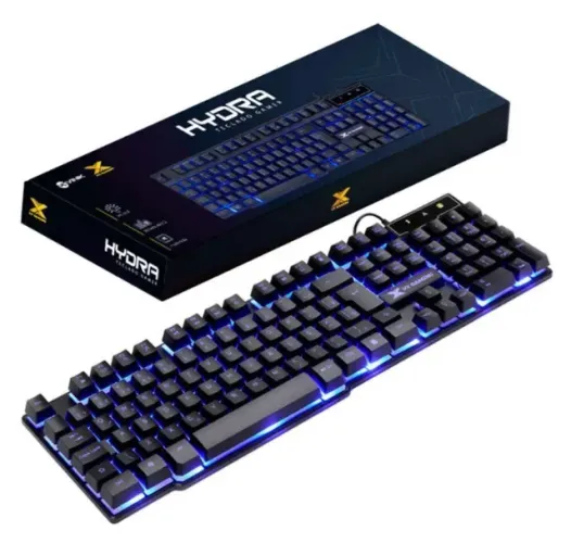 Teclado Gamer VX Gaming HYDRA 107 Teclas + 12 Multimidia com LED AZUL Sensacao Tecla MECAN