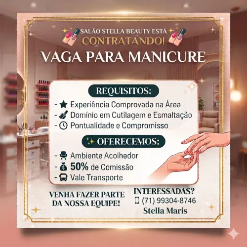 Contrata- se Manicure com experiência