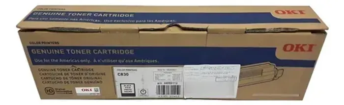 Lote com 4 Toner Okidata C830 / 44059112 Black Original Novo Caixa Boa e Caixa Avariada
