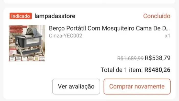 Berço Portátil Novo