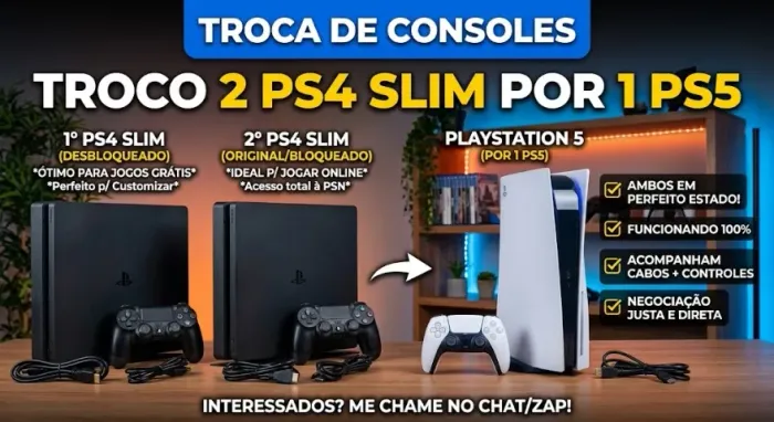 troco 2 ps4 por 1 ps5