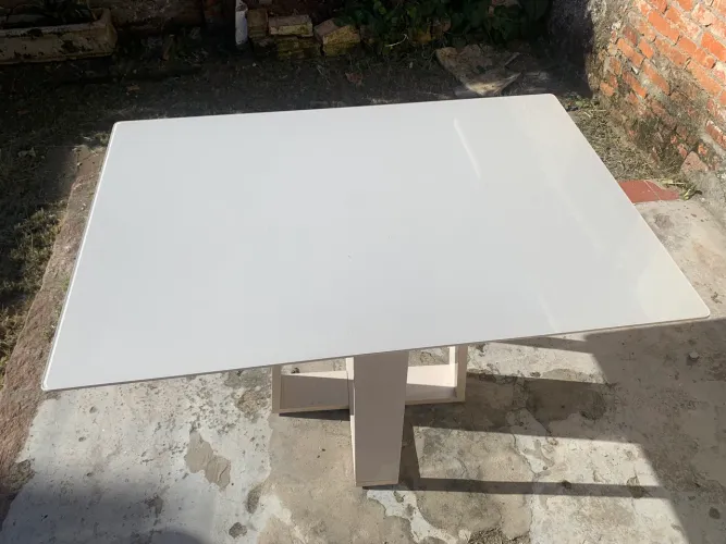 Mesa de jantar mdf tampo de vidro