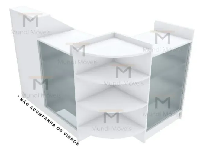 Balcão MDF estilo vitrine 