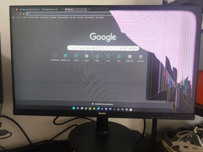 Monitor Philips 23,8" 242V8A display queimado