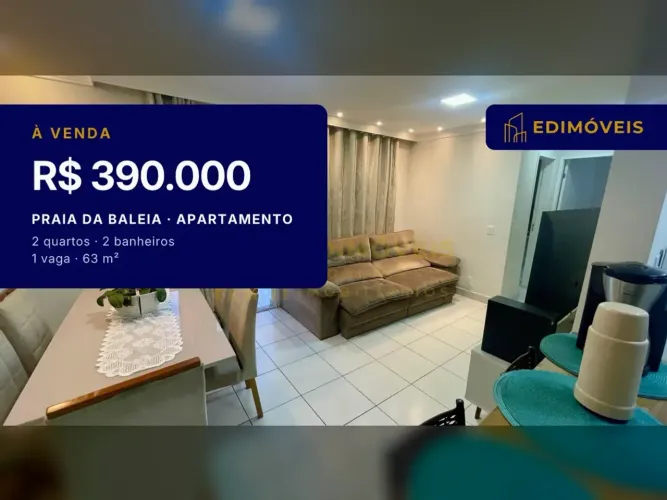 Incrível apartamento 2 quartos com suíte na Praia da Baleia