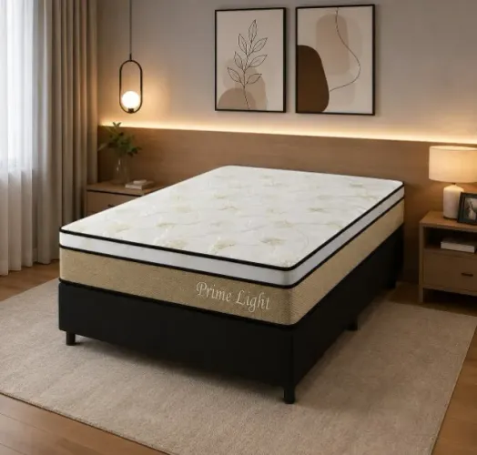 Base com Colchão Casal de Molas Ensacadas Prime Light I Pague Somente Na Entrega