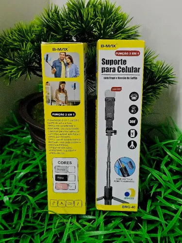 Suporte para Celular Tripé e Bastão de Selfie 2 em 1.