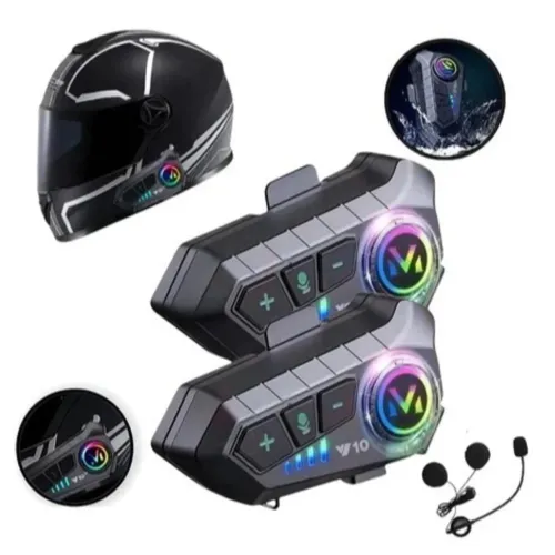 Fone de Ouvido de Capacete Moto Bluetrooth Controle De Voz 2-in-1 microphone