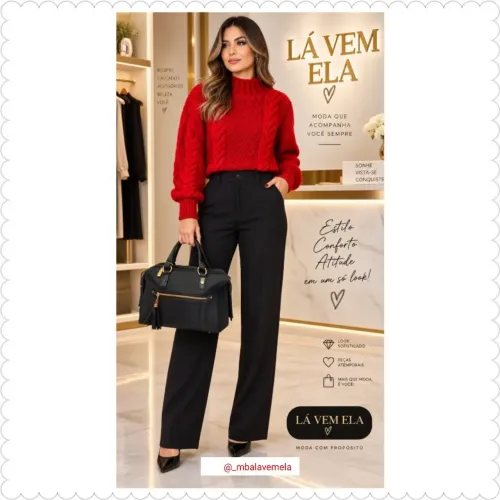 Blusa tricô com calça alfaiataria