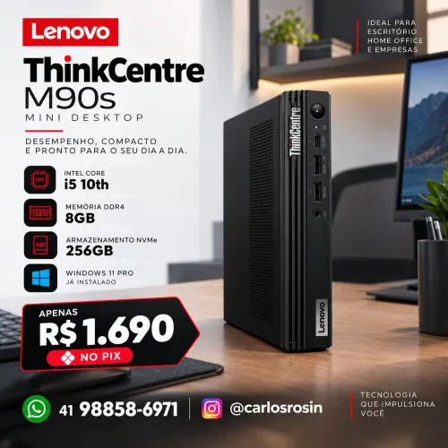 Mini PC Lenovo ThinkCentre M90s (Core i5 10th / 8Gb / Nvme 256 / Win 11 Pro)