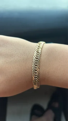 Pulseira de ouro 18K Grumet tripla