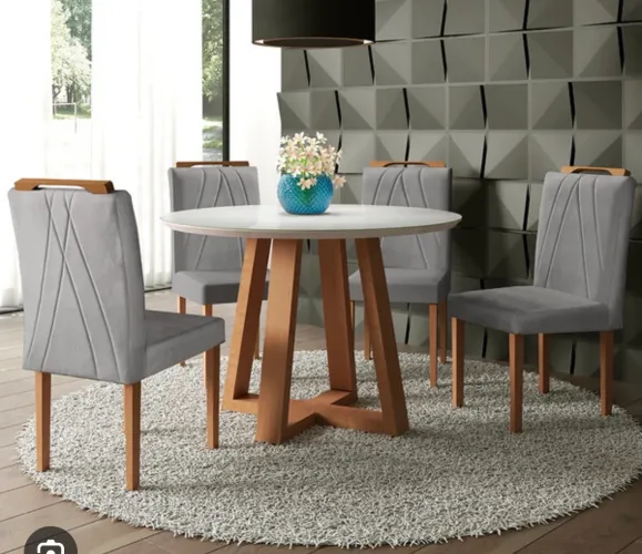 Vendo mesa Redonda MDF Bege
