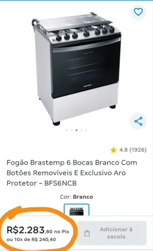 Fogão Brastemp 6 Bocas Branco DE ENCAIXE SUPER BARATO ?