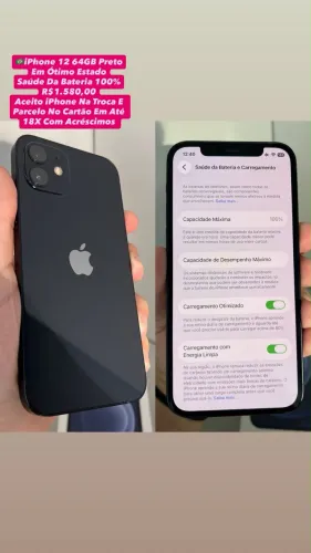 iPhone 12 64GB Preto - (Usado)