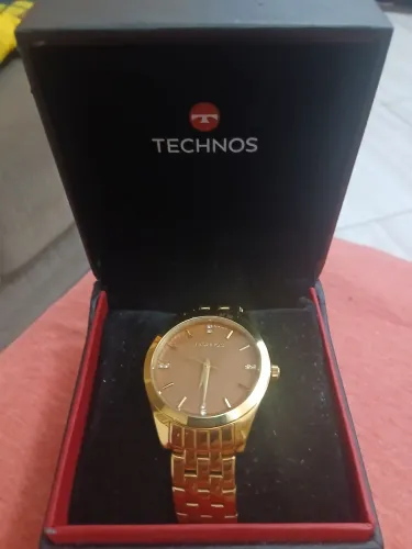 LINDO RELÓGIO FEMININO TECHNOS ELEGANCE DOURADO NOVO