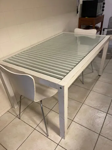 Mesa Jantar Madeira e Vidro