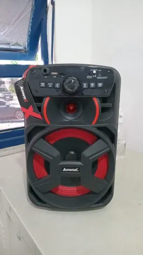 Caixa de Som Amplificada Amvox Aca 221 Bluetooth Woofer 8" Bivolt