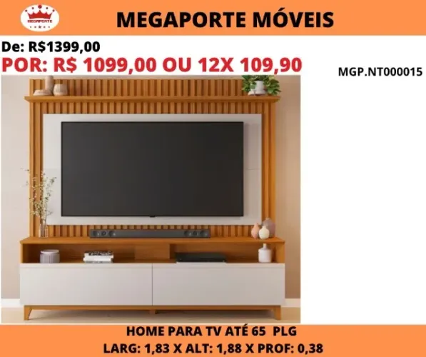 HOME DE TV ATÉ 65 POLEGADAS 