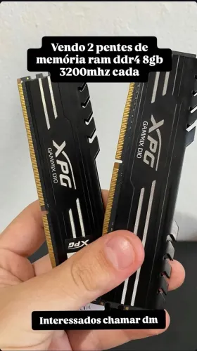 Memórias Ram ddr4 2x8gb xpg apenas 2 meses de uso