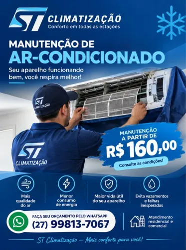 INSTALAÇÃO, LIMPEZA E HIGIENIZAÇÃO DE AR CONDICIONADO - ST CLIMATIZAÇÃO