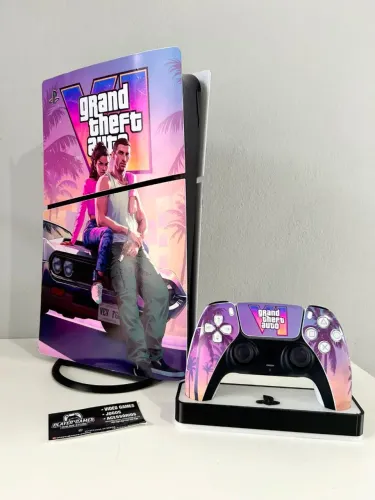 Playstation 5 Slim 1TB c/ Leitor Personalizado GTA 6!! (Aceito Cartão)
