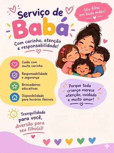 Serviço de Babá no Centro de Palhoça - Cuidado e Carinho para o seu Filho! ?