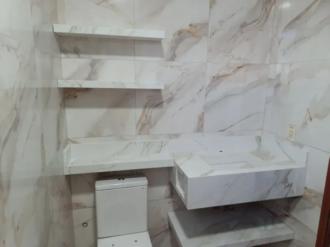 Pias de banheiro em porcelanato