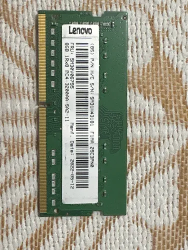 Memória RAM Original Lenovo 8GB DDR4 3200MHz para Notebook (Impecável)