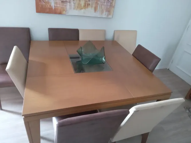MESA JANTAR 8 QUADRADA 8 CADEIRAS