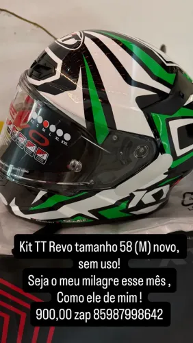 KYT TT Revo (M) 58 novo sem uso 