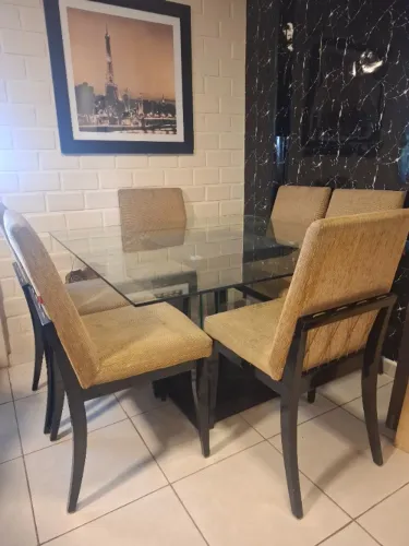 Mesa de janta vidro 6 lugares