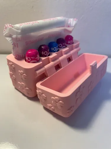 Porta Absorvente Feminino Rosa - Caixa Organizadora Decorada