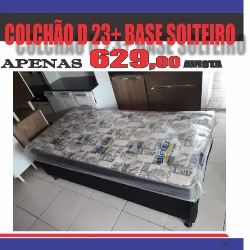 colchão d 23 + base solteiro